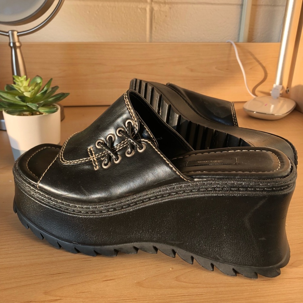 vintage black platform sandals